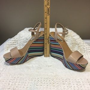 Steve Madden colorful wedges in nude size 7